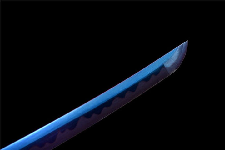 boxkatana Hand Forged Japanese Samurai Katana Lobelia High Manganese Steel Baked Blue Blade