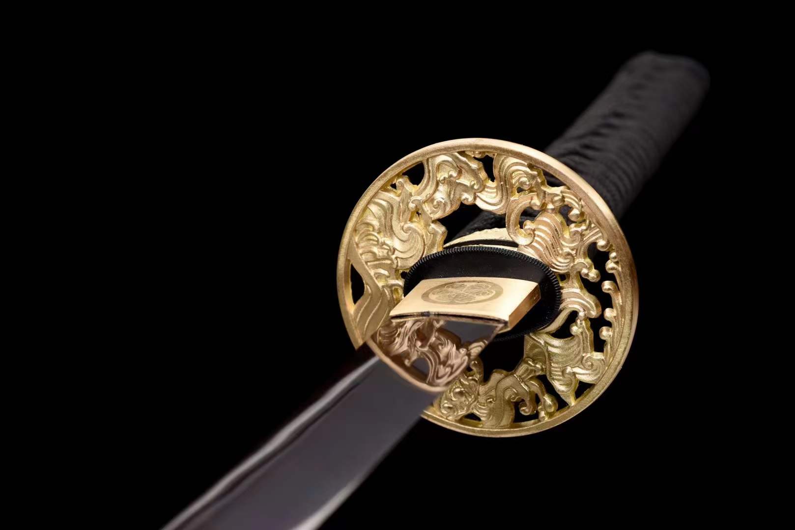boxkatana Hand Forged Japanese Samurai Katana Naraka：Bladepoint Pattern Steel Blade baking blue