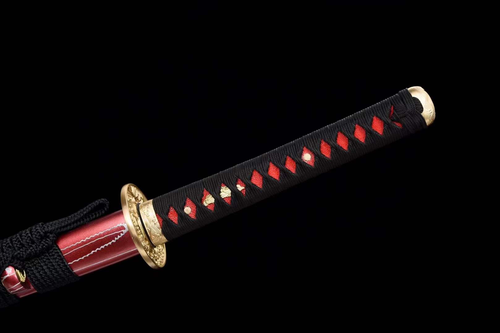 boxkatana Hand Forged Japanese Samurai Katana Naraka：Bladepoint Pattern Steel Blade baking blue