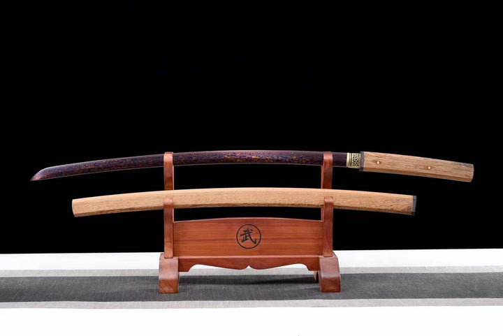 boxkatana Hand Forged Japanese Samurai Katana Night Spectre Damascus Steel Blue blade
