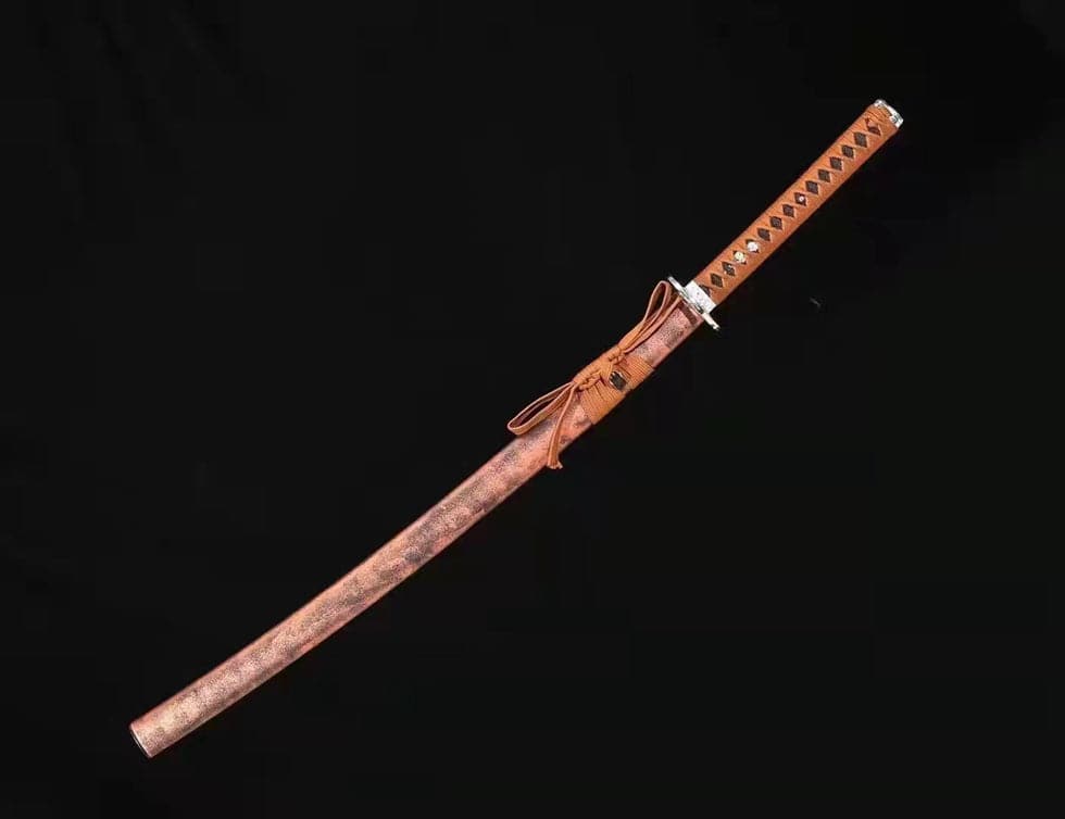 boxkatana Hand Forged Japanese Samurai Katana Silver Tiger Pattern Steel Full Tang