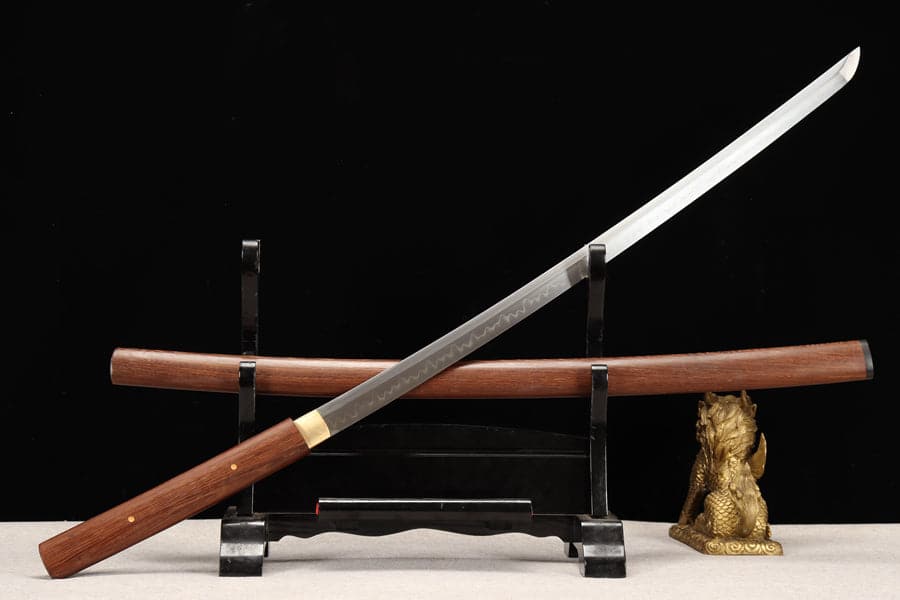 boxkatana Hand Forged Japanese Samurai Katana T10 Burning edge Rosewood One-piece forging