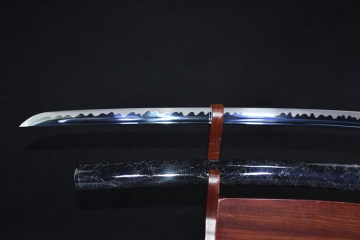 boxkatana Hand Forged Japanese Samurai Katana 菊丸 きくまる T10 Carbon steel Blade baking blue