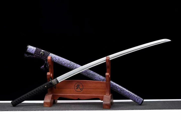 boxkatana Hand Forged Japanese Samurai Katana Violet 9260 Spring Steel Full Tang