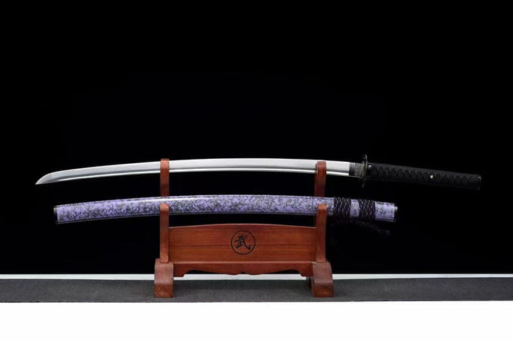 boxkatana Hand Forged Japanese Samurai Katana Violet 9260 Spring Steel Full Tang