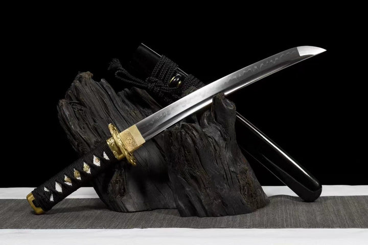 boxkatana Hand Forged Japanese Short knife Yoshioka T10 Turns the soil to burn blade