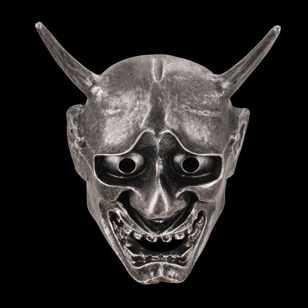 boxkatana Silver Hand-Made Japanese Hannya Devil Sushi Resin Oni Mask