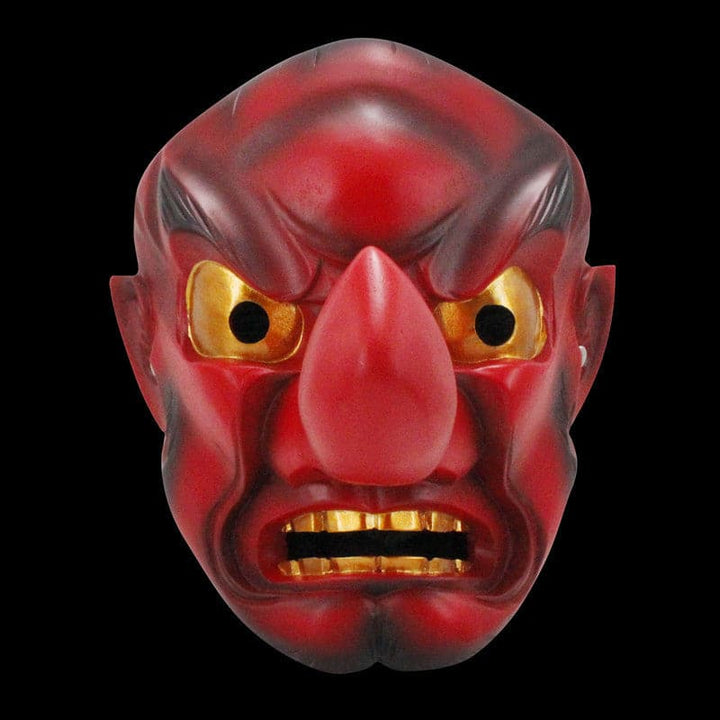 boxkatana Red Hand-Made Japanese Hannya Red Tengu Resin Oni Mask