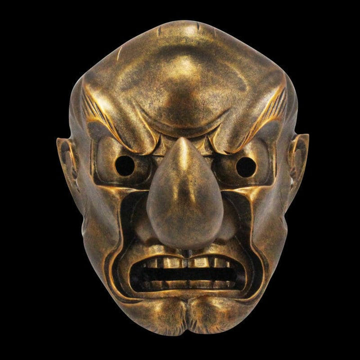 boxkatana Bronze Hand-Made Japanese Hannya Red Tengu Resin Oni Mask