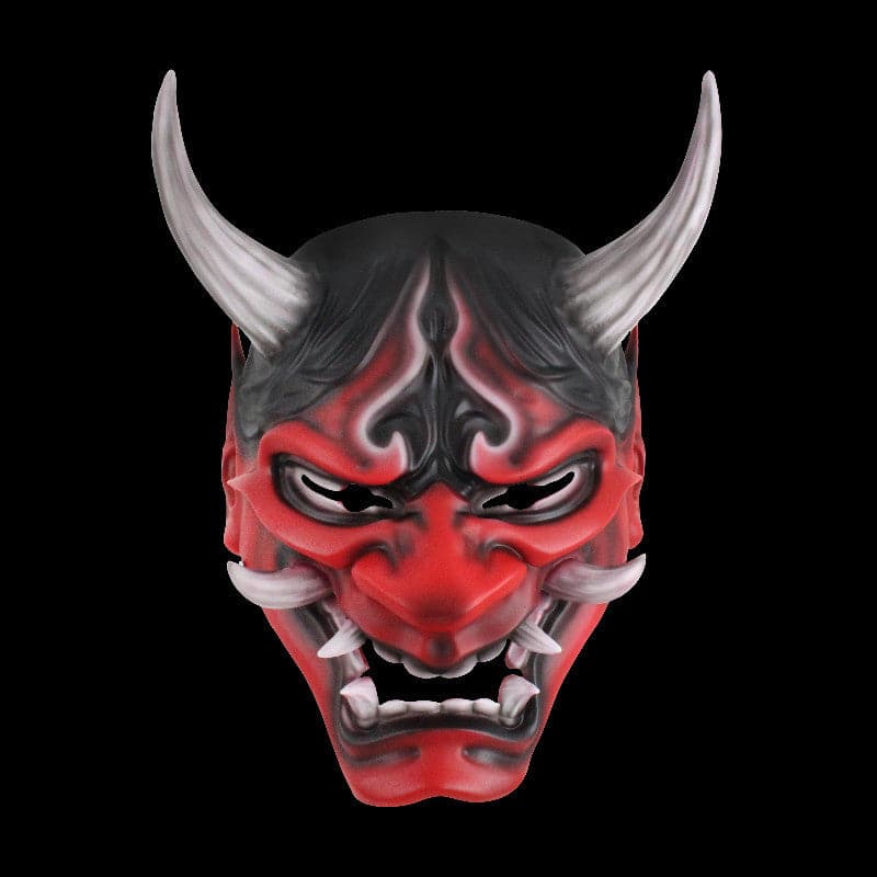 boxkatana Red Hand-Made Japanese Hannya  Resin Oni Mask