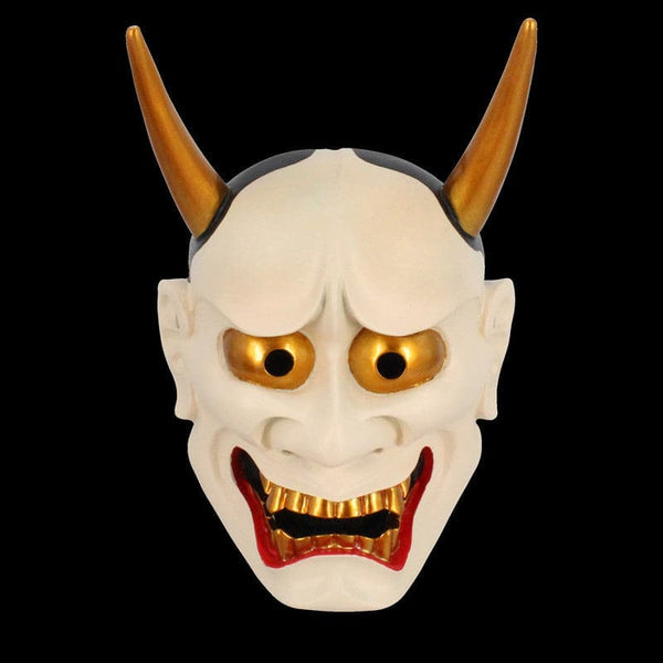 boxkatana Off-white Hand-Made Japanese Hannya Resin Oni Mask