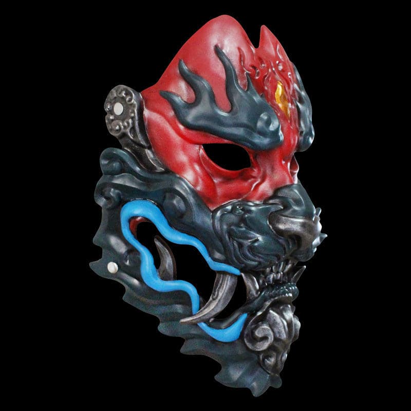 boxkatana Hand-Made Japanese Hannya War Leopard Armor Oni Mask