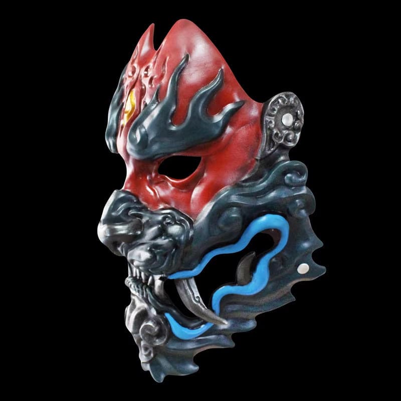boxkatana Hand-Made Japanese Hannya War Leopard Armor Oni Mask