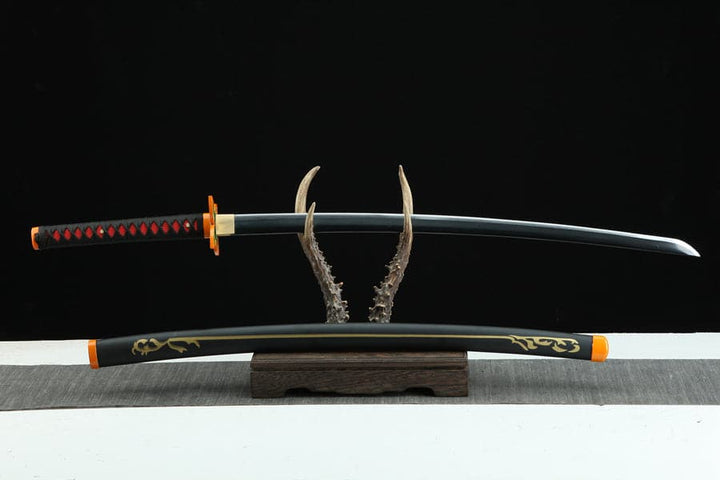 boxkatana Handmade Anime Demon Slayer Tanjiro Nichirin 3rd Generation Sword 1045 High Carbon Steel Black