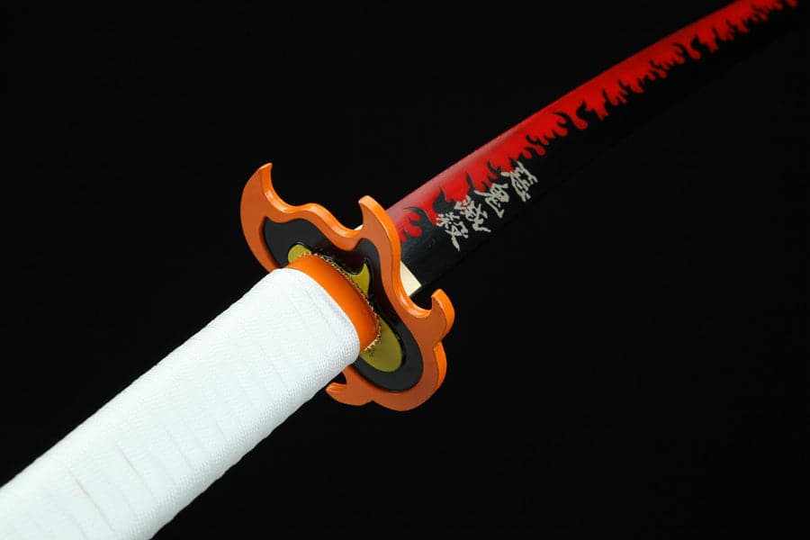 Handmade Anime Katana Demon Slayer Kyojuro Rengoku Nichirin Sword 1045 ...