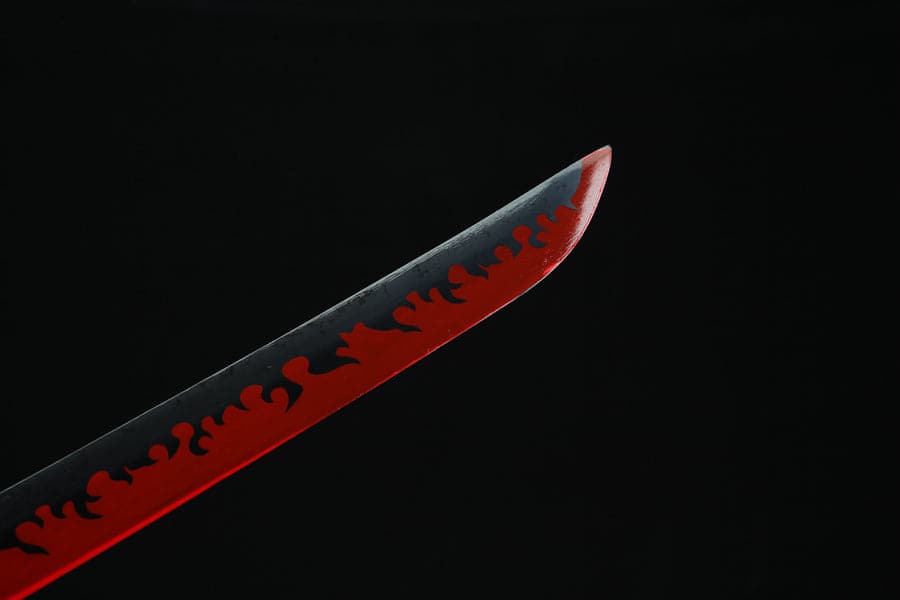 boxkatana Handmade Anime Katana Demon Slayer Kyojuro Rengoku Nichirin Sword 1045 High Carbon Steel White