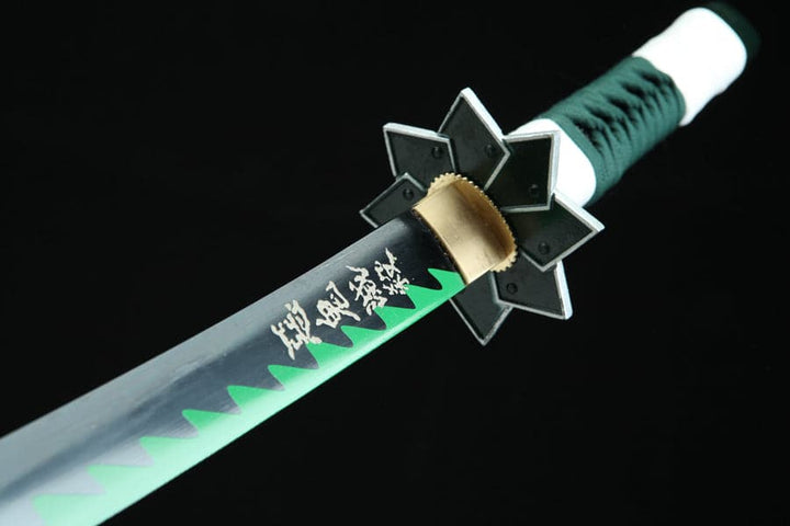 boxkatana Handmade Anime Katana Demon Slayer Sanemi Shinazugawa Nichirin Sword 1045 High Carbon Steel Black