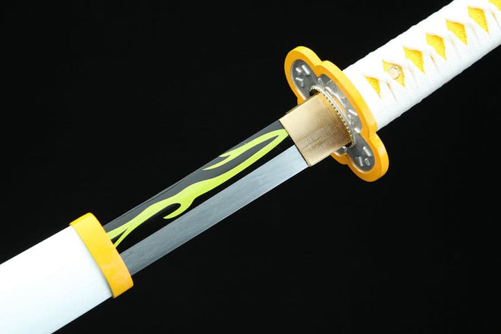 boxkatana Handmade Anime Katana Demon Slayer Zenitsu Agatsuma Sword 1045 High Carbon Steel Blade