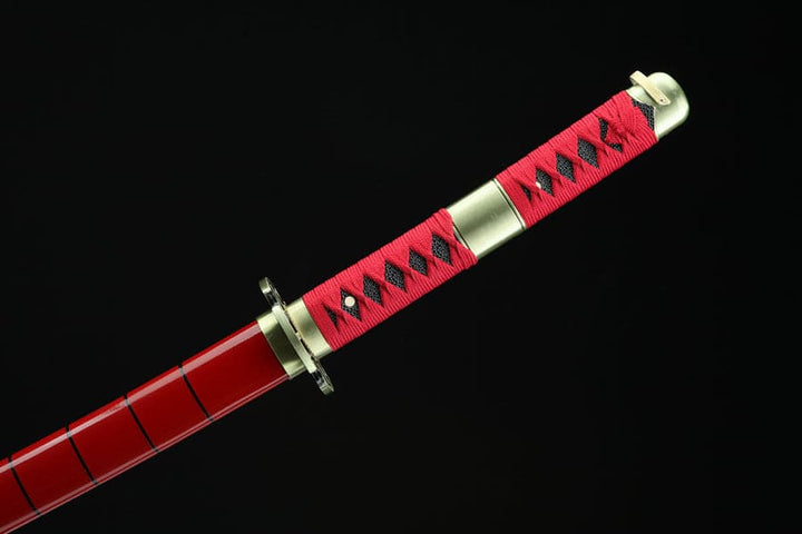 boxkatana Handmade Anime Katana One Piece Roronoa Zoro Sandai Kitetsu Sword 1045 High Carbon Steel Red