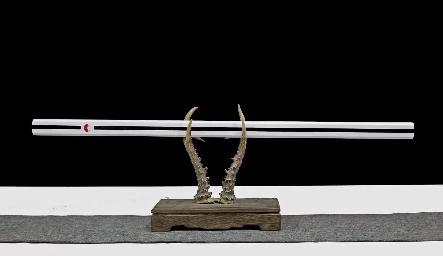 boxkatana Handmade Anime NARUTO Sasuke Kusanagi-No-Tsurugi Sword Shirasaya Ninja Sword Spring Steel WhiteBlade