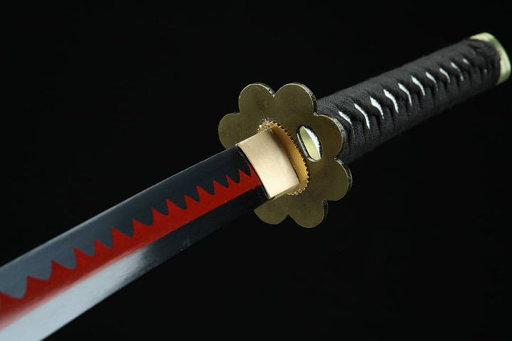boxkatana Handmade Anime One Piece Roronoa Zoro's Shusui Katana Sword 1045 High Carbon Steel Red Black Blade