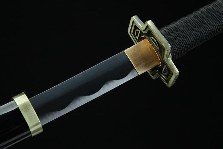 boxkatana Handmade Anime One Piece Roronoa Zoro's Yubashiri Sword 1045 High Carbon Steel Black