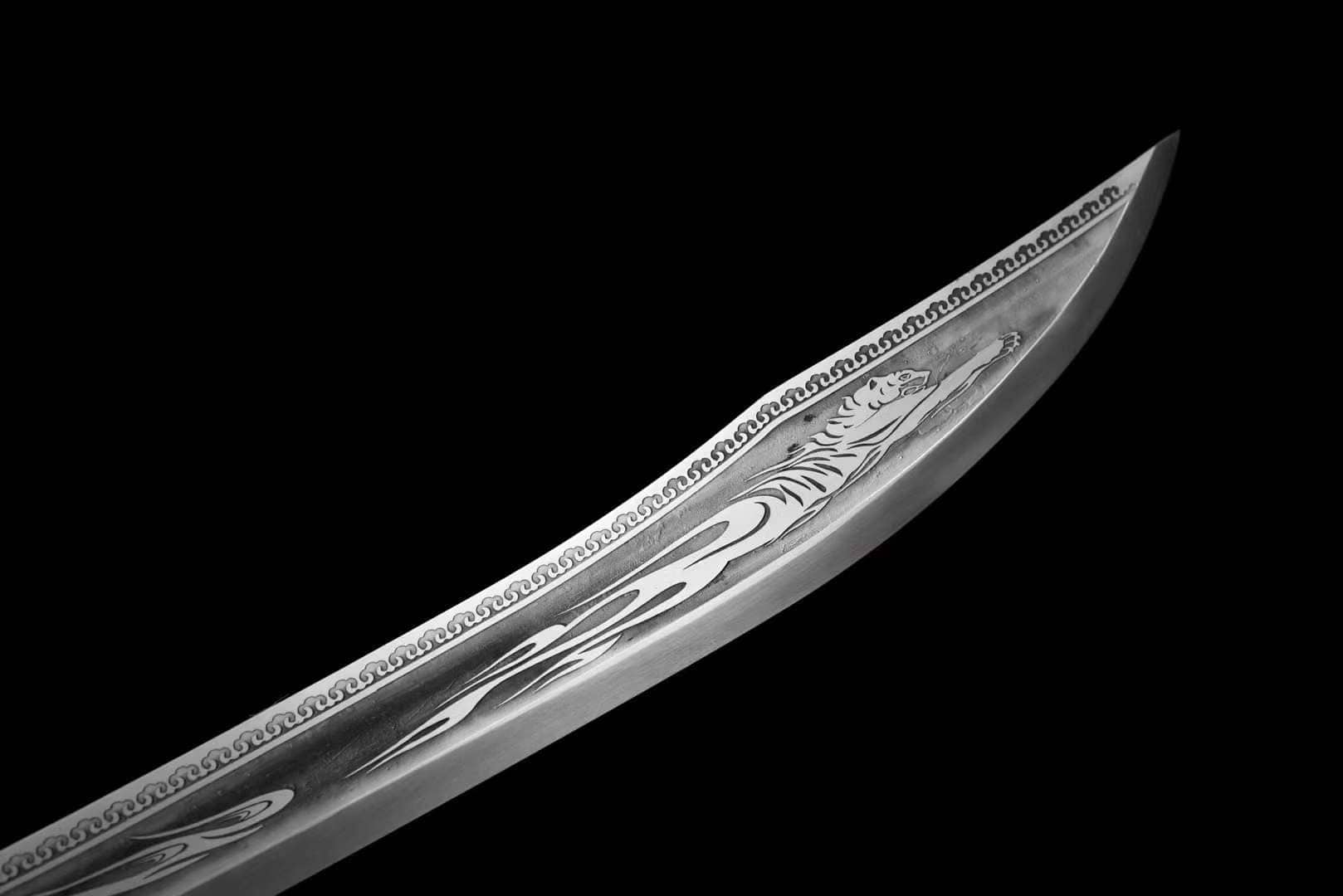 boxkatana Handmade Beast Demon Oxtail Blade High Manganese Steel Corrosion pattern