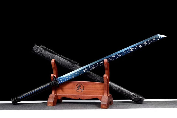 boxkatana Handmade Butterfly Dance High Manganese Steel Chinese Sword With Blue Blade