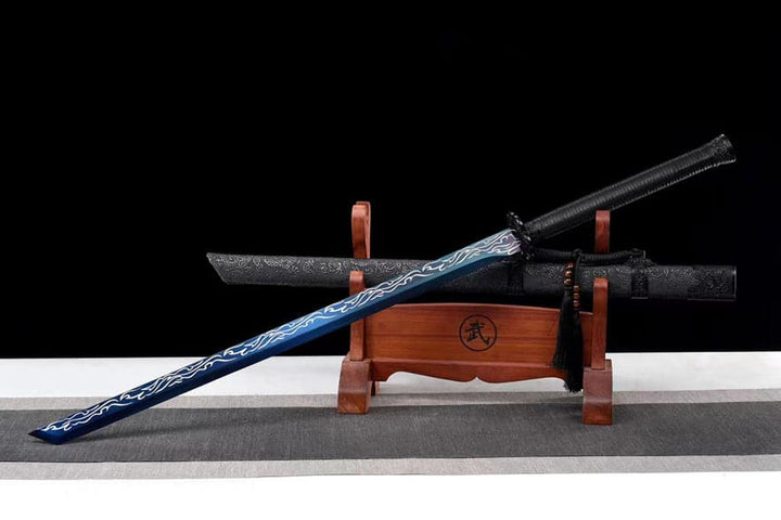 boxkatana Handmade Corpse Dragon Cold Flame High manganese steel one piece Chinese Sword