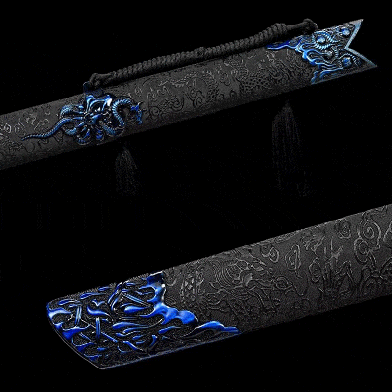 boxkatana Handmade Devil King  Chinese Sword With Blue
