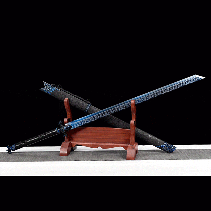 boxkatana Handmade Devil King  Chinese Sword With Blue