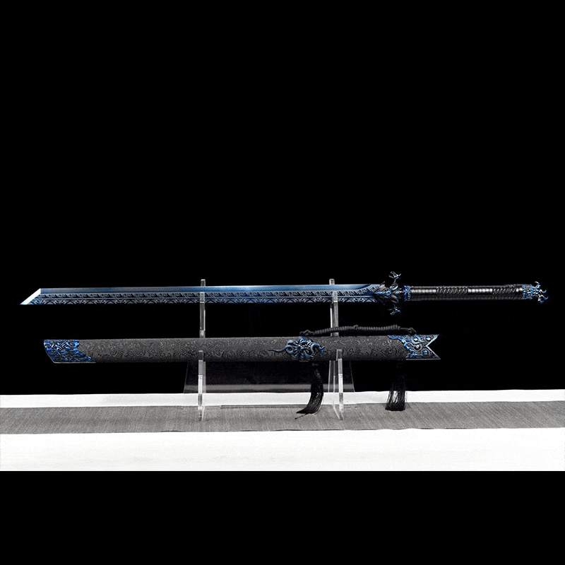 boxkatana Handmade Devil King  Chinese Sword With Blue