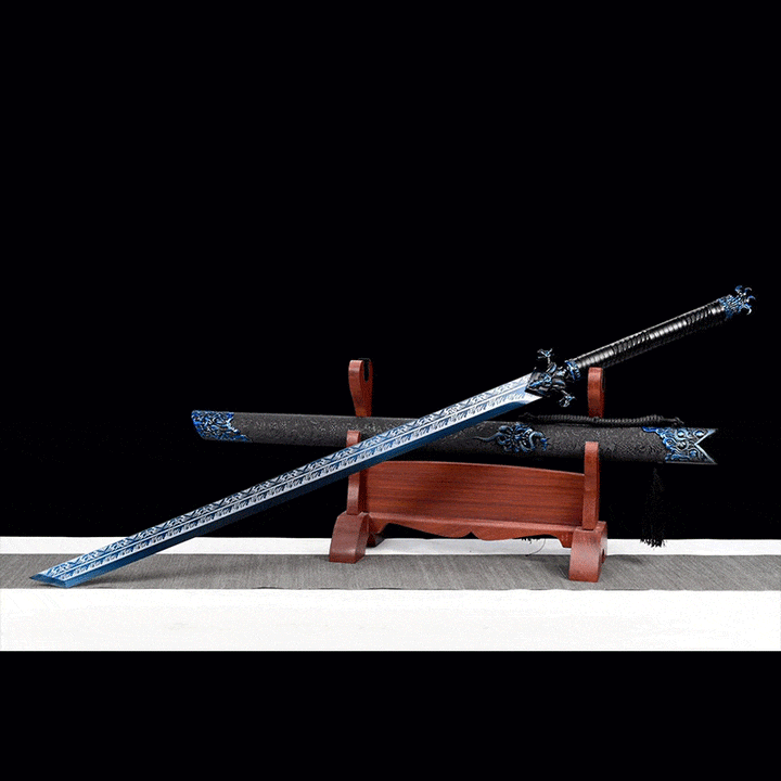 boxkatana Handmade Devil King  Chinese Sword With Blue