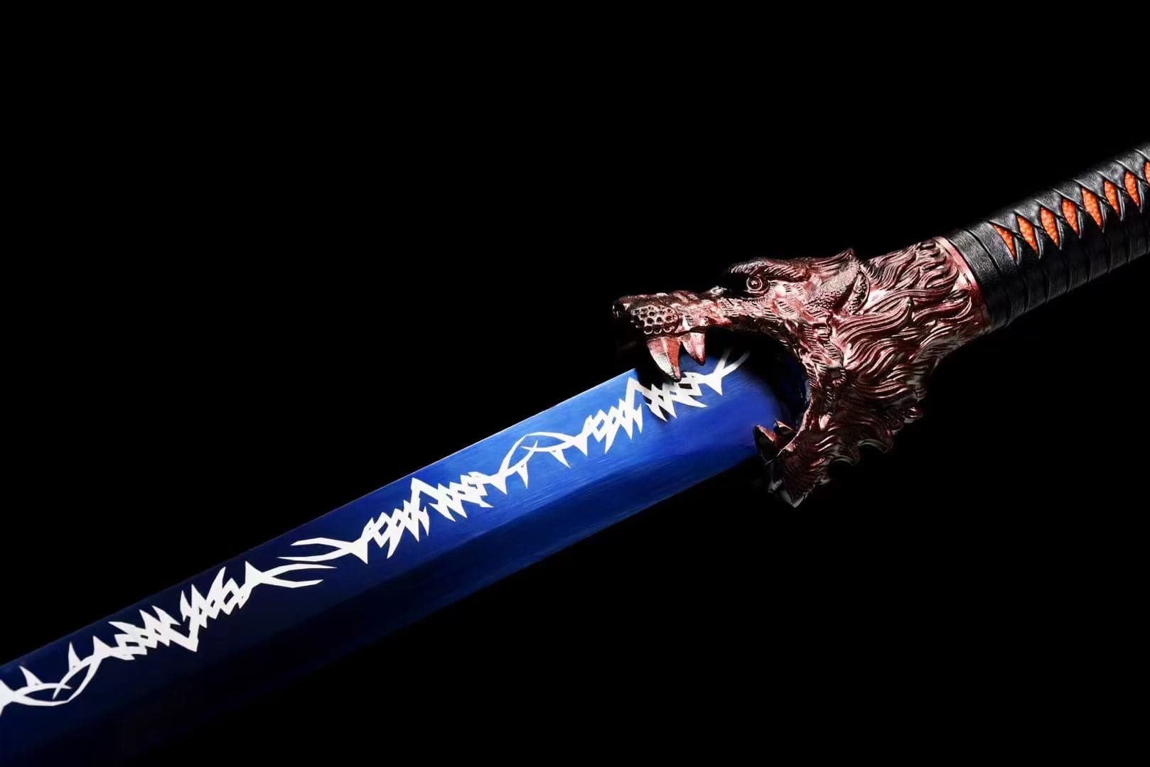 boxkatana Handmade Devour the Moon Manganese Steel Chinese Sword With Blue Blade
