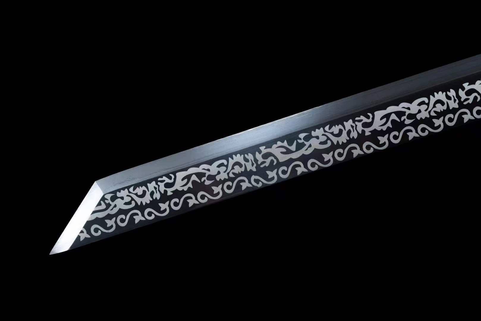 boxkatana Handmade Dragon King Battle Blade With Black scabbard