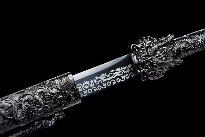 boxkatana Handmade Dragon King Battle Blade With Black scabbard