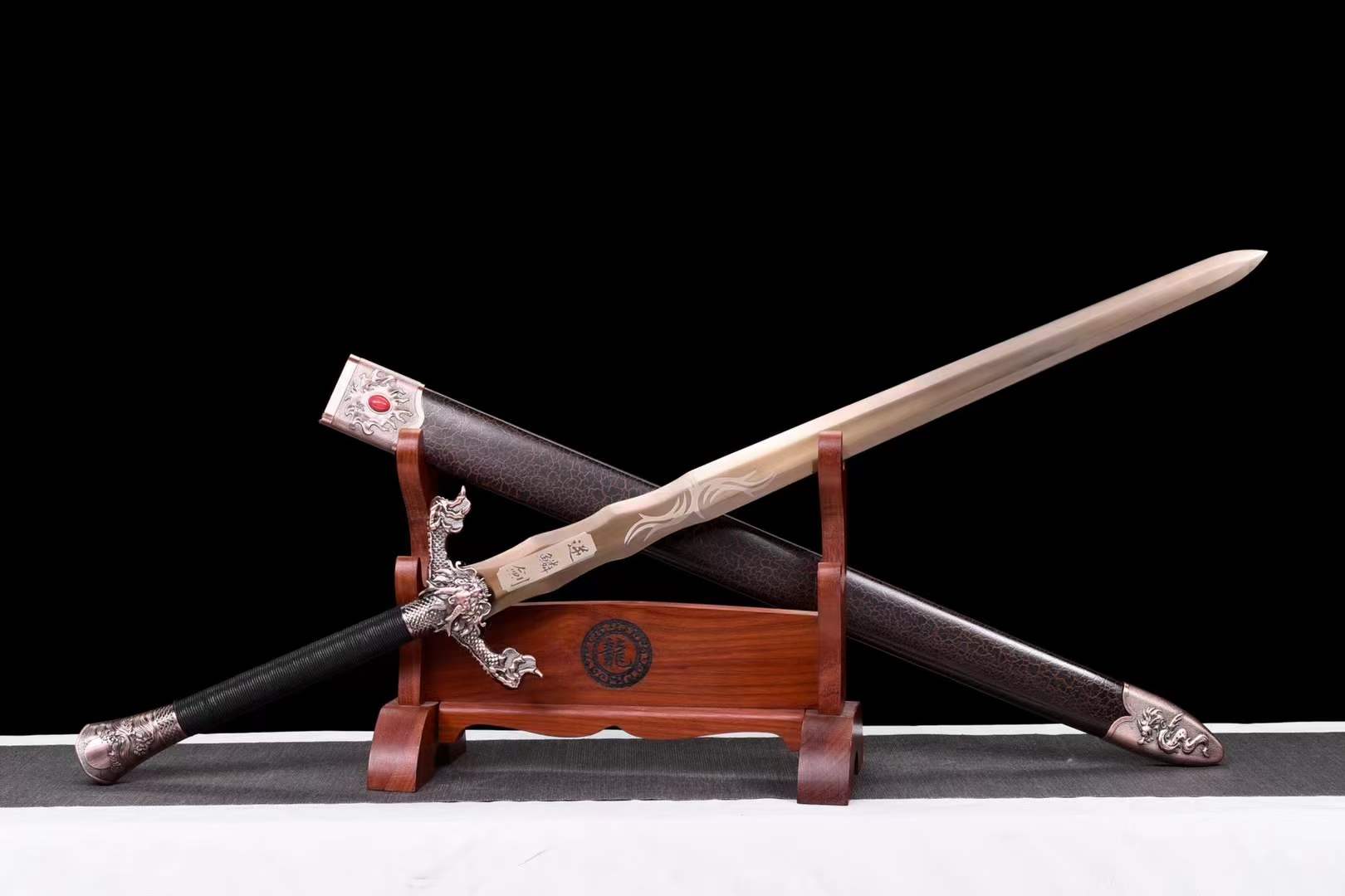 boxkatana Handmade Dragon Scale  Chinese Sword With Gold