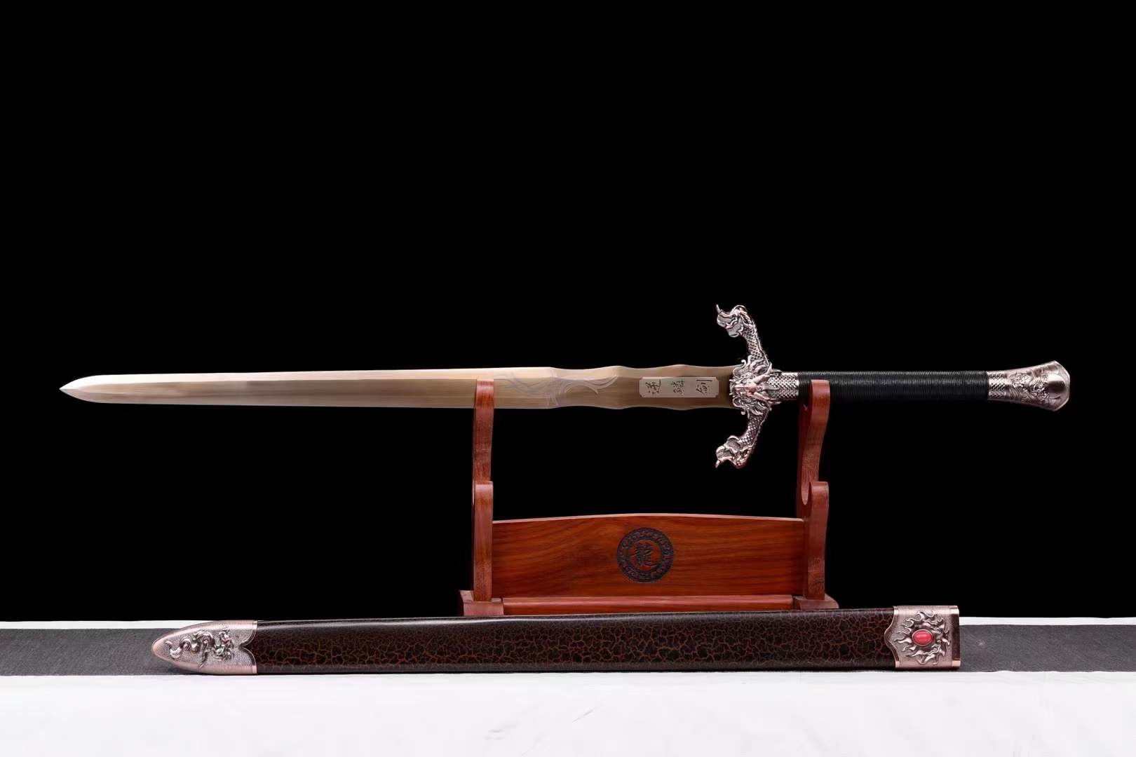 boxkatana Handmade Dragon Scale  Chinese Sword With Gold