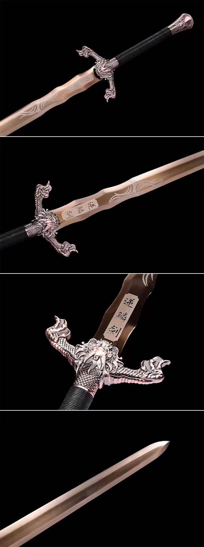 boxkatana Handmade Dragon Scale  Chinese Sword With Gold