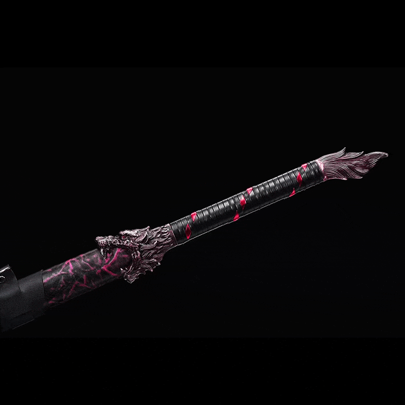 boxkatana Handmade Flame-Eating Wolf Fury Manganese Steel Chinese Sword