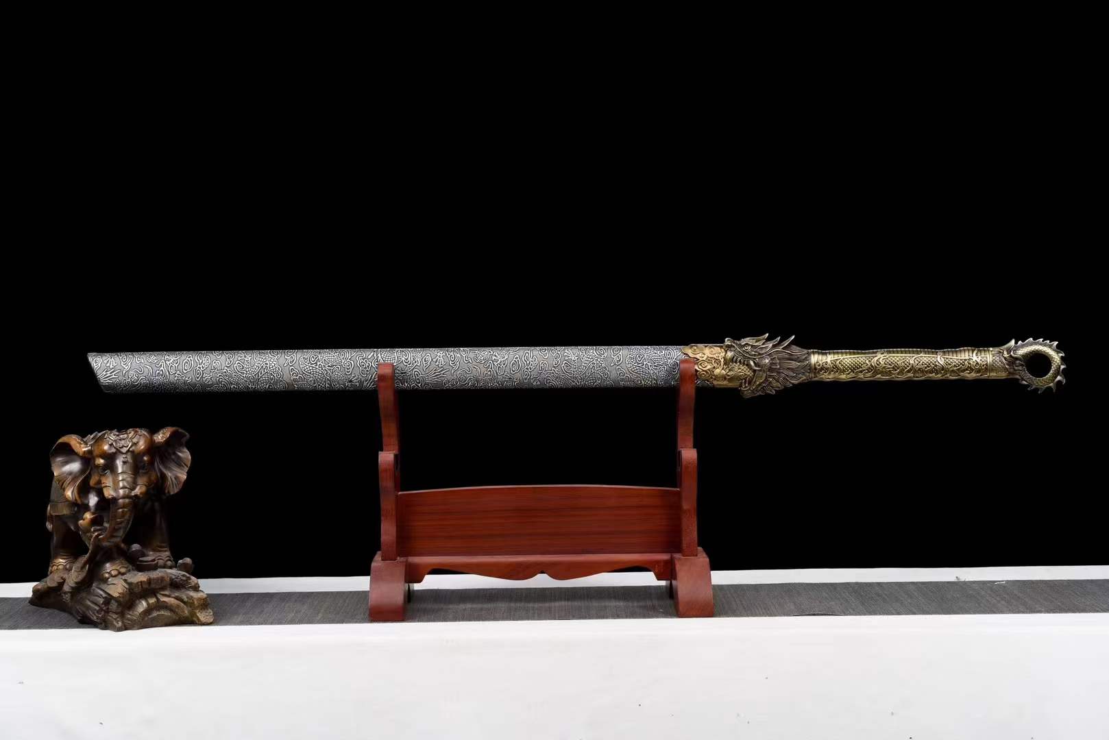 boxkatana Handmade Golden Dragon Chinese Sword With Golden Blade