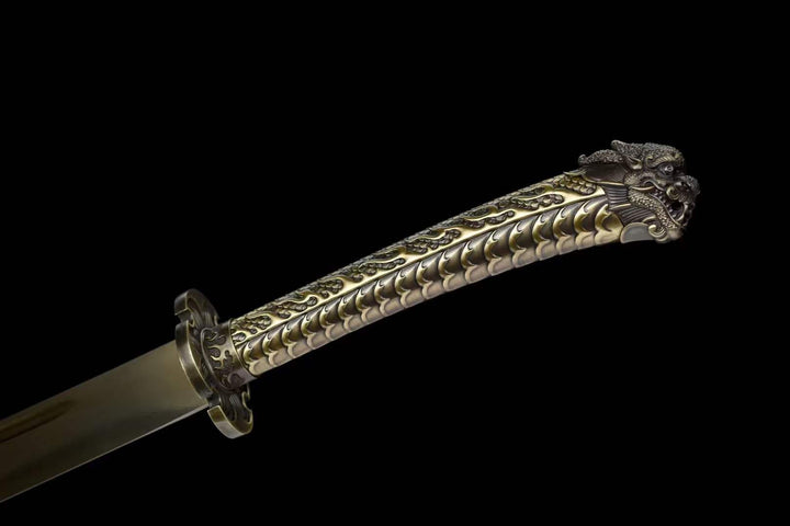 boxkatana Handmade Golden Dragon High Manganese Steel Chinese Sword