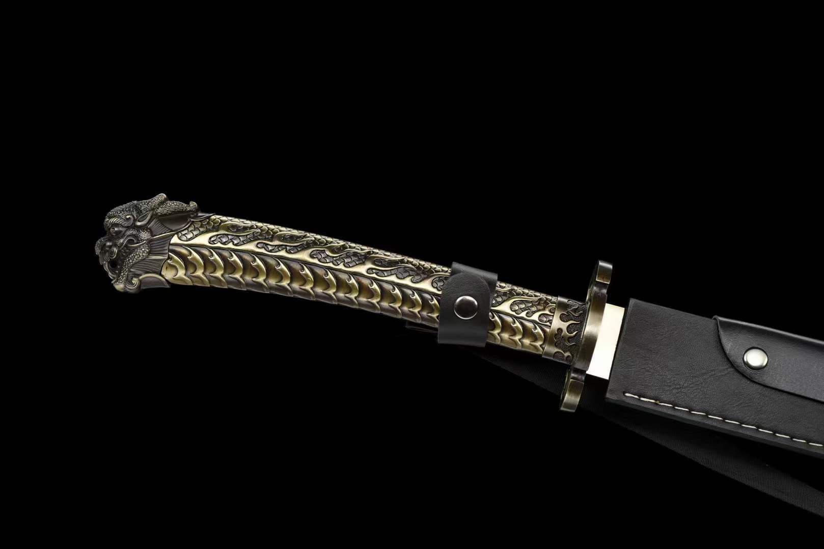 boxkatana Handmade Golden Dragon High Manganese Steel Chinese Sword