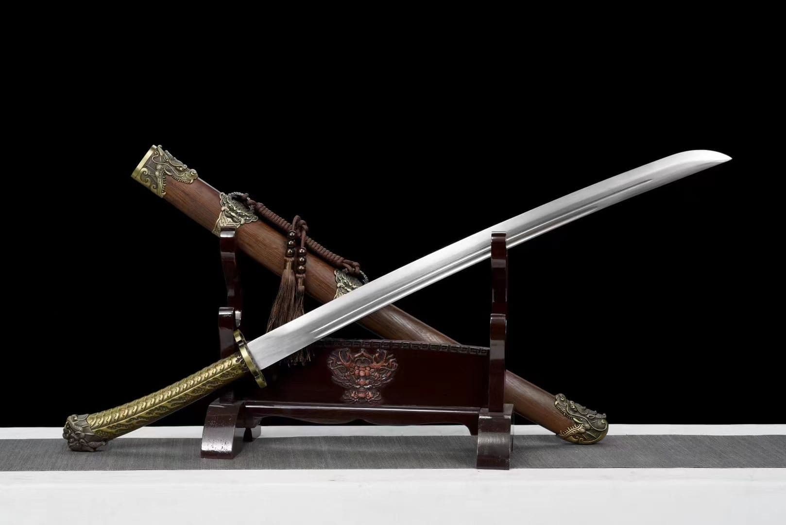 boxkatana Handmade Golden Dragon Rosewood One-piece handle
