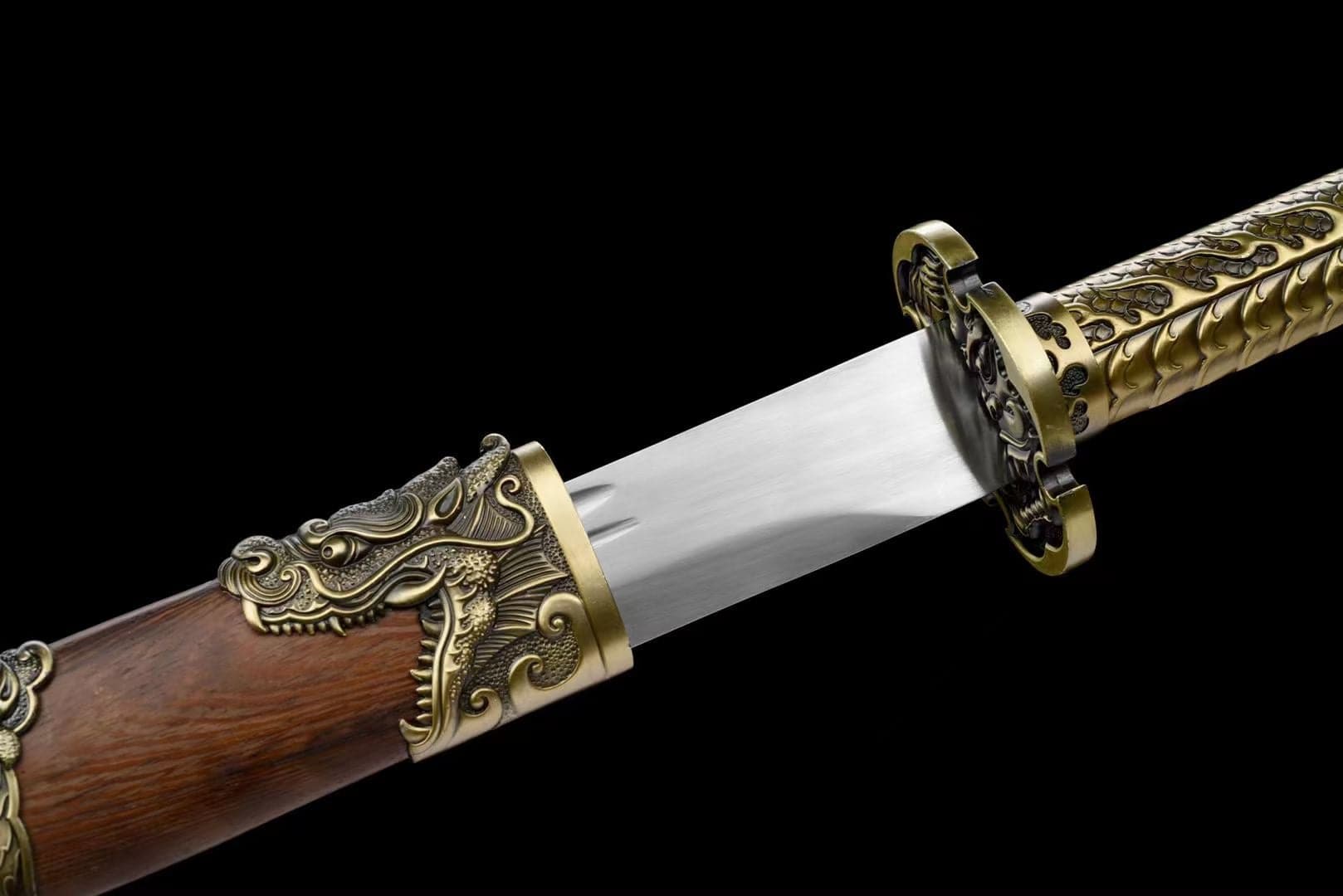 boxkatana Handmade Golden Dragon Rosewood One-piece handle