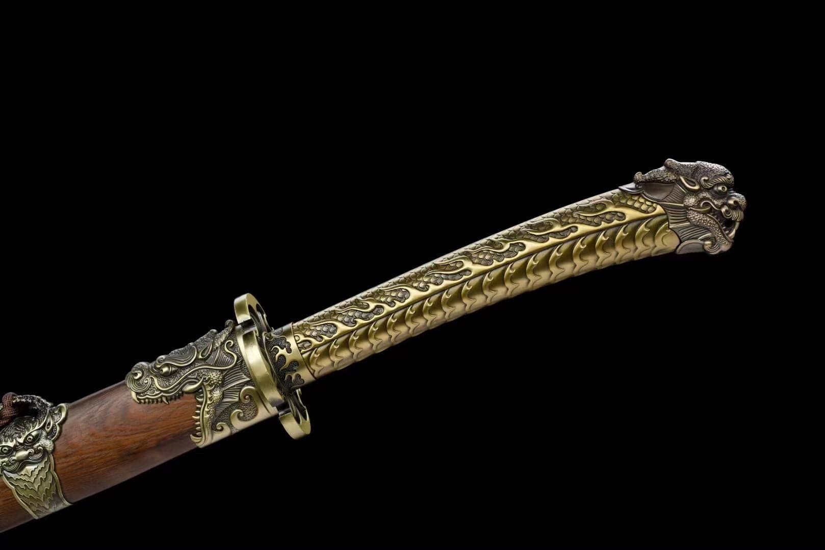 boxkatana Handmade Golden Dragon Rosewood One-piece handle