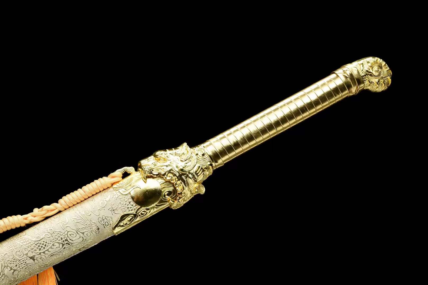boxkatana Handmade Golden Tiger Chop Chinese Sword With Golden
