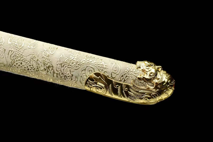 boxkatana Handmade Golden Tiger Chop Chinese Sword With Golden