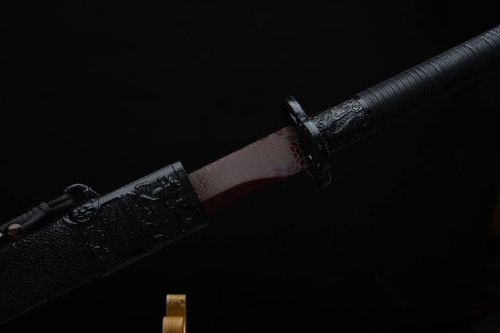 boxkatana Handmade High Carbon Steel Archaic Blood Dragon  Tang Heng Sword