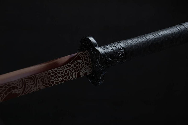 boxkatana Handmade High Carbon Steel Archaic Blood Dragon  Tang Heng Sword